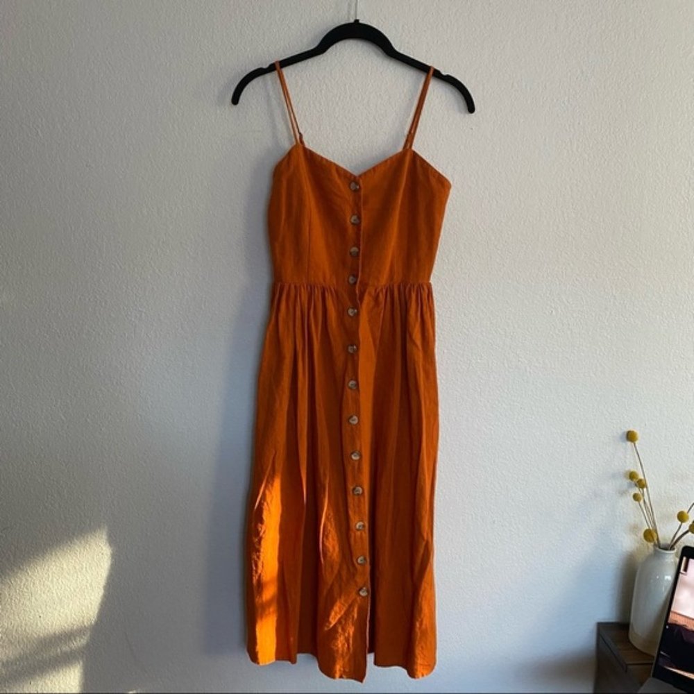 H&M dark orange dress with buttons